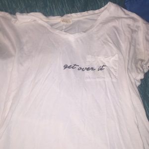Loose White t shirt w/Phrase